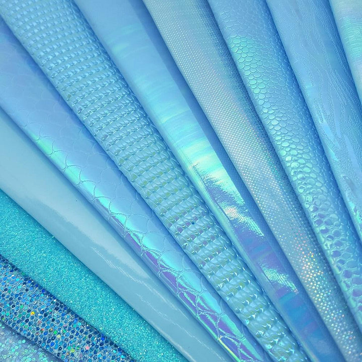 Lisslune | Irisdente Blue Snake Glossy Fabric for Creative Crafting