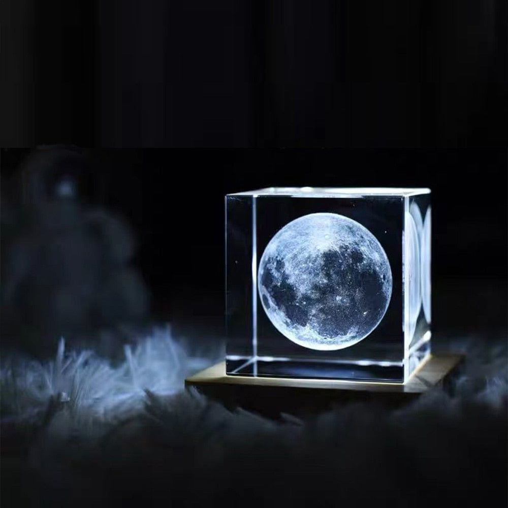 Lisslune | 3D Crystal Cube Moon Nightlight