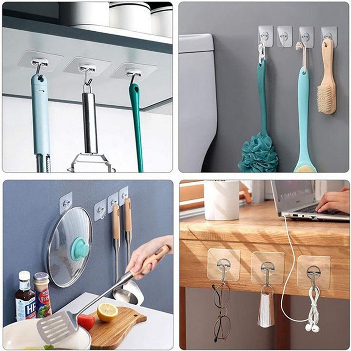 Lisslune | Heavy Duty Clear Adhesive Hook Set - The Ultimate Solution for Household Organization