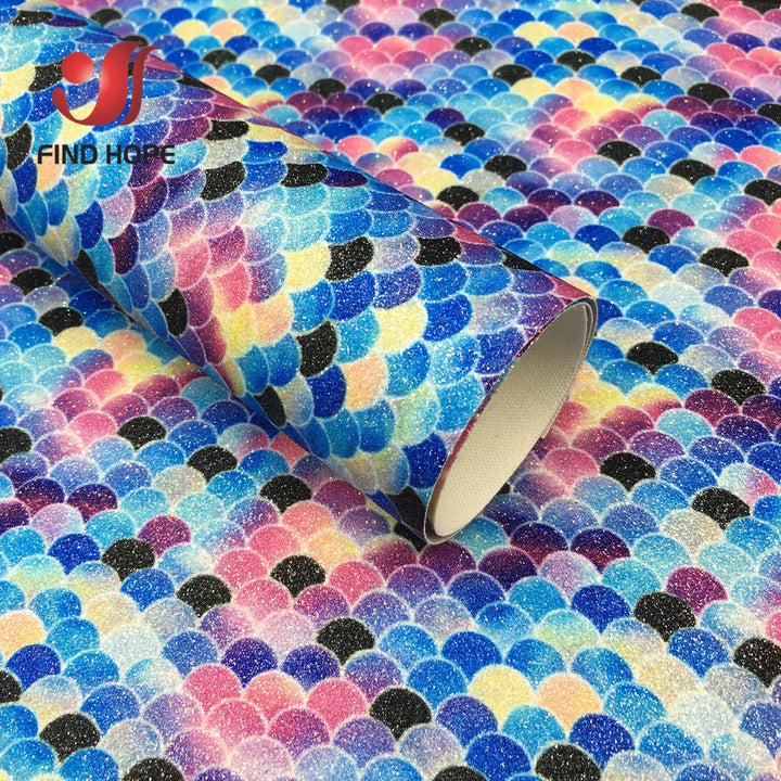 Lisslune | Glittery Rainbow Craft Fabric - 20x30cm Iridescent Art Supplies