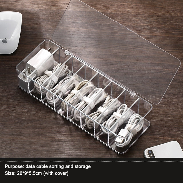 Lisslune | Transparent Cable Organizer Box