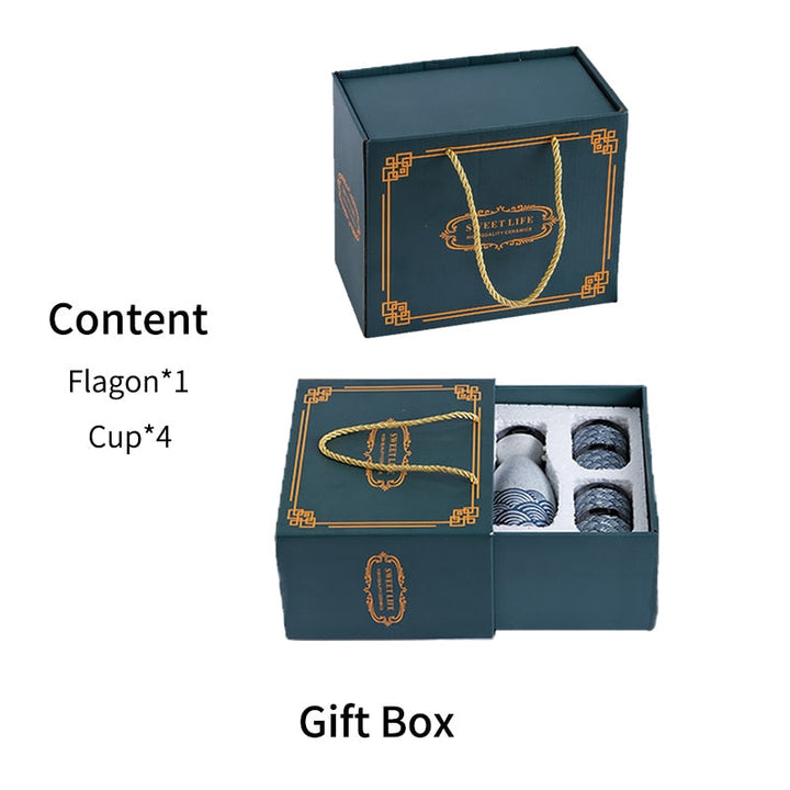 Lisslune | Sake wine in Japanese style, warm Chinese wine set, home ceramic sake wine set for ladies