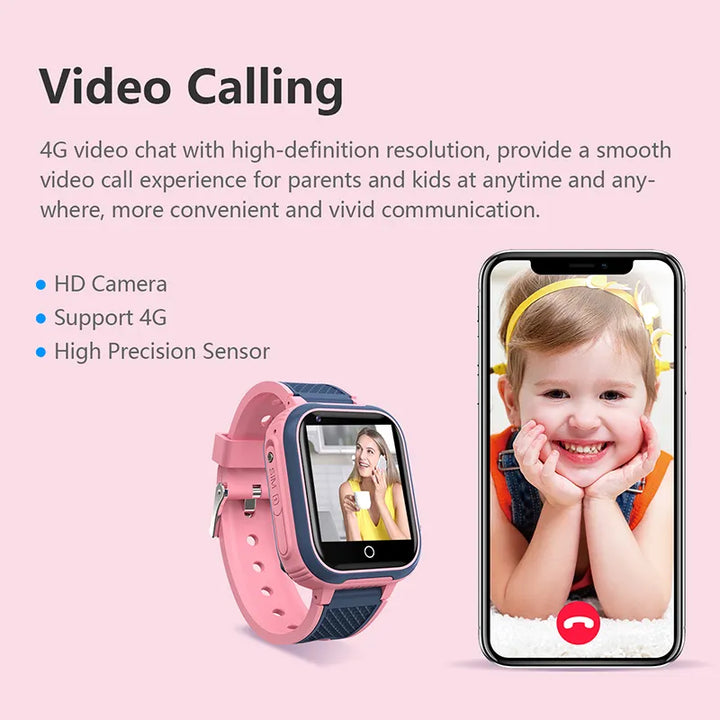 Lisslune | LT21 4G Kids Smartwatch with GPS, WiFi, Video Call, SOS, IP67 waterproof - Kids safety tracker and location monitoring cell phone watch