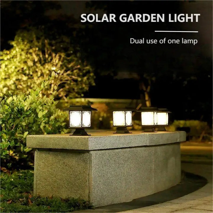 Lisslune | Solar LED Garden Lamp – Large Square Lamp with Warm Light and Dual Use