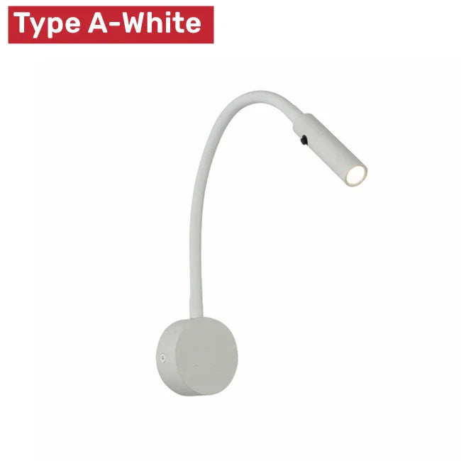 Lisslune | Modern Flexible LED Reading Wall Lamp with Switch for Bedroom and Study - 1W/3W