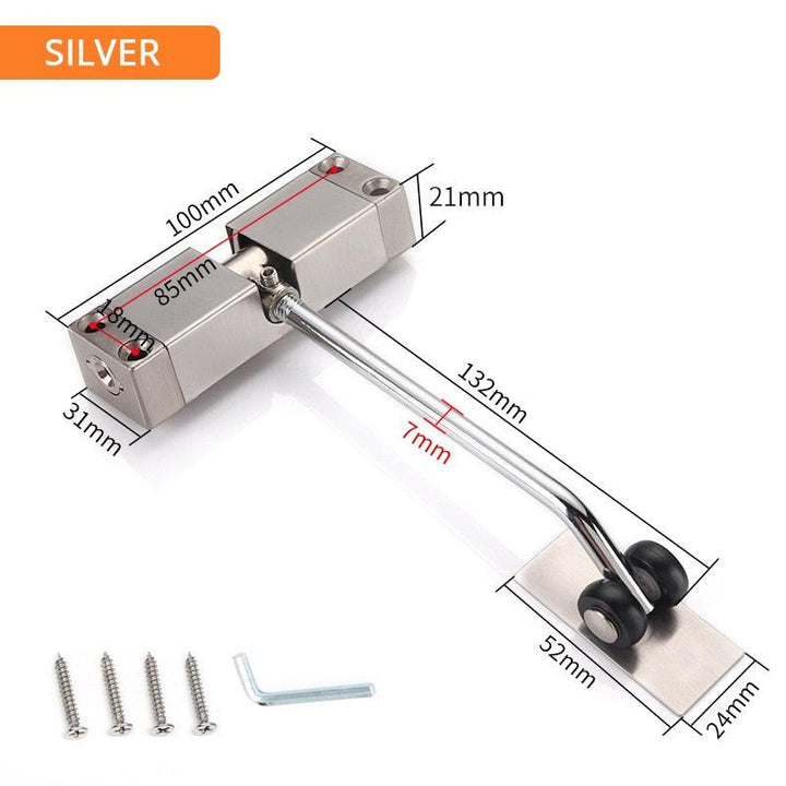 Lisslune | Versatile adjustable door closer made of stainless steel for all door sizes