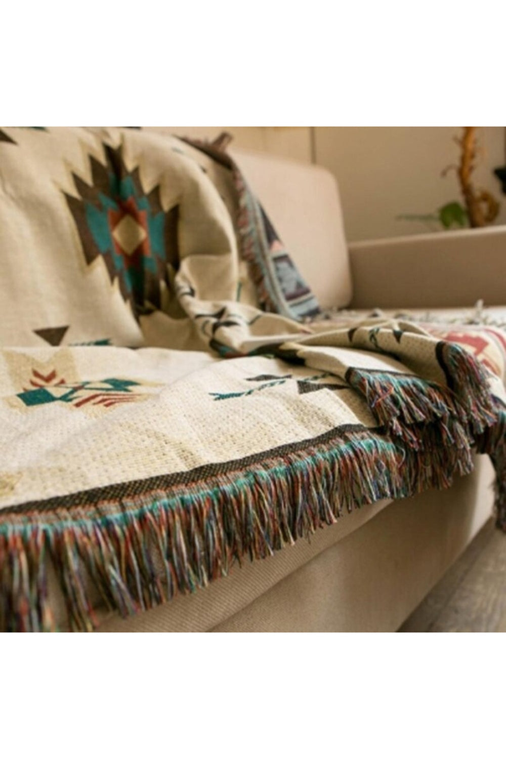 Lisslune | geometric sofa blanket