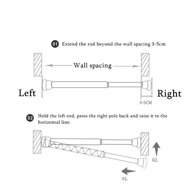 Lisslune | Punch-Free Adjustable Curtain Hanging Rod