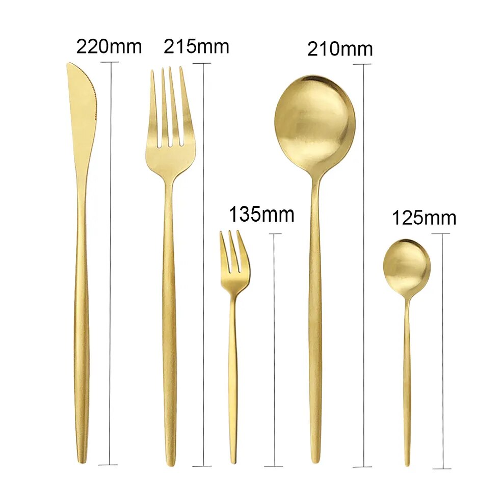 Lisslune | High-Quality Stainless Steel Cutlery Set for 6 People - Elegant Cutlery Collection