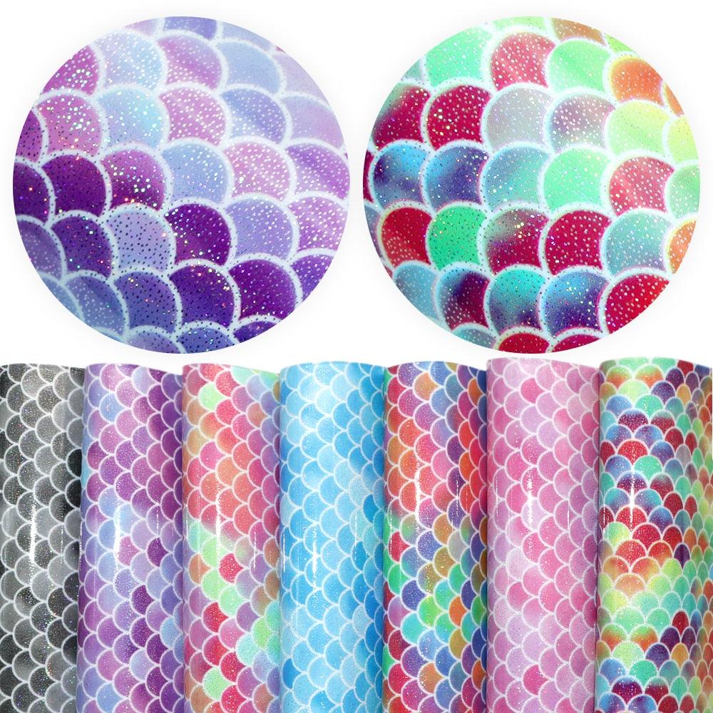 Lisslune | Enchanting Mermaid Shub Laser Engraved Synthetic Leather Craft Sheet for Creative Projects