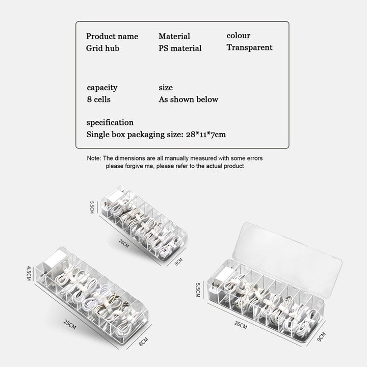 Lisslune | Transparent Cable Organizer Box
