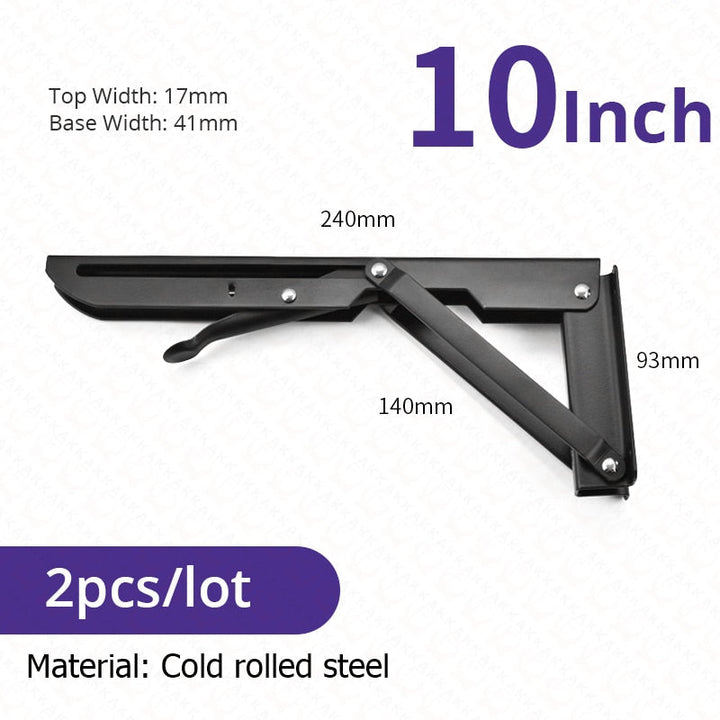 Lisslune | 2-piece set collapsible shelf brackets, heavy-duty, made of stainless steel for tables, motorhomes and space-saving