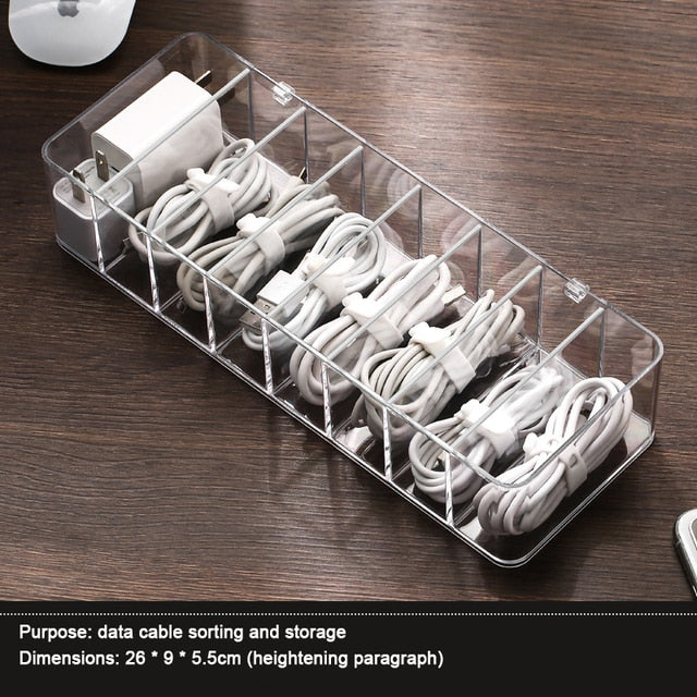 Lisslune | Transparent Cable Organizer Box