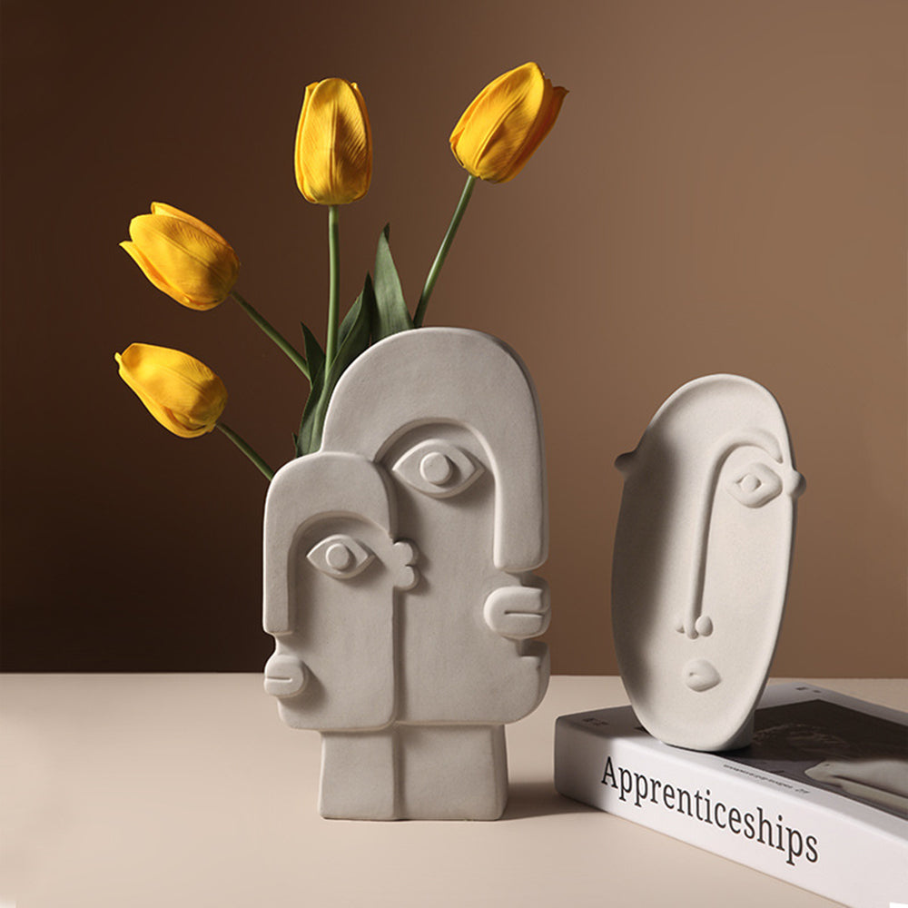 Lisslune | FaceForm Sculptural Floor Vase – Modern Artistic Accent
