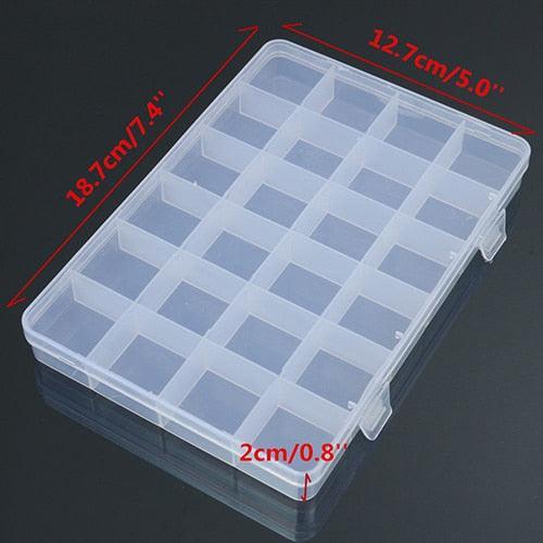 Lisslune | Jewelry storage organizer with 24 compartments and secure snap closure lid