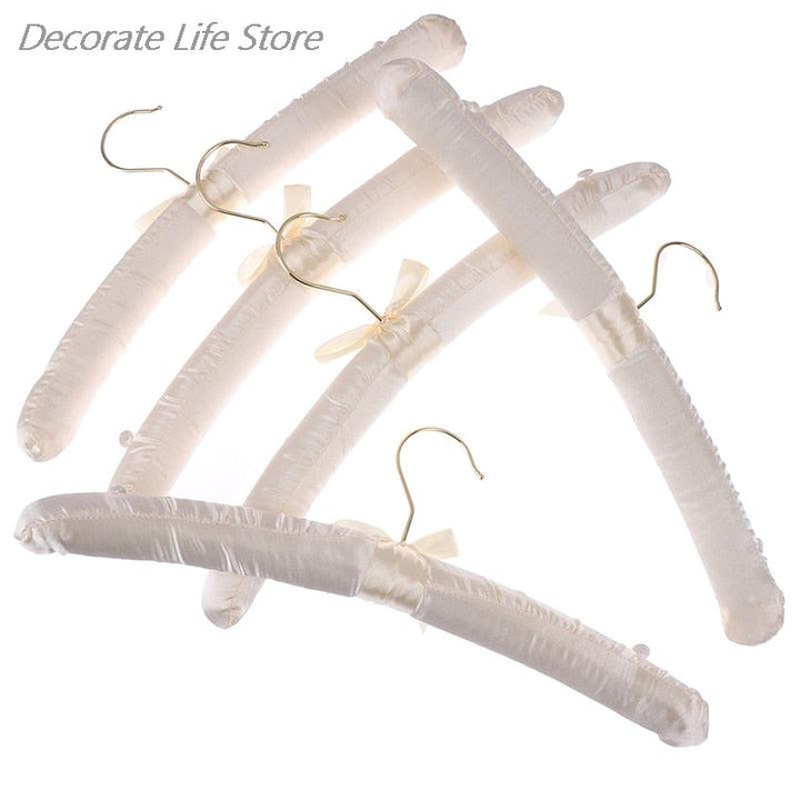 Lisslune | Chic Beige and White Satin Padded Hanger Collection - Elevate Your Wardrobe Aesthetics