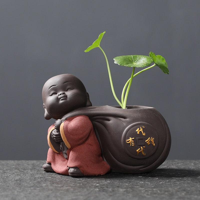Lisslune | Zen Harmony Ceramic Buddha Monk Tea Companion for Mindful Brewing