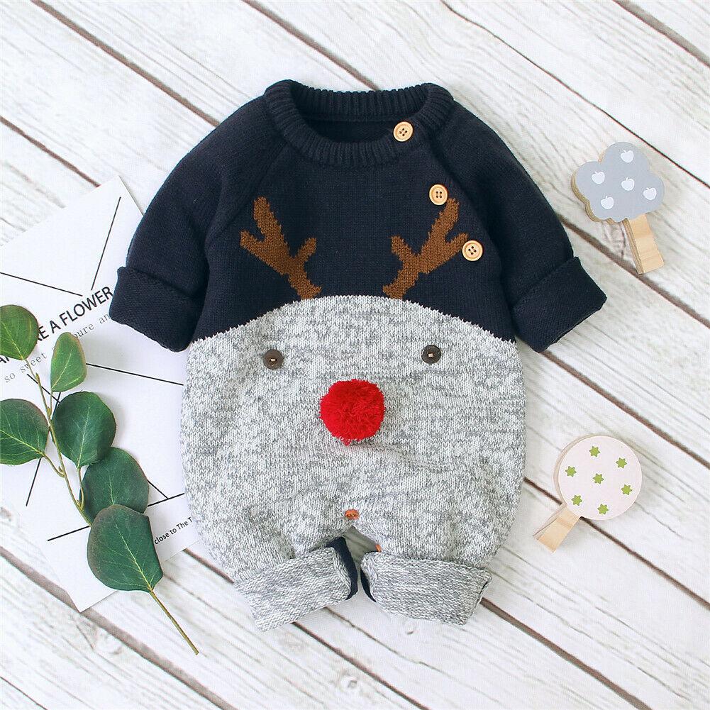 Lisslune | Warm Christmas Reindeer Knit Overall