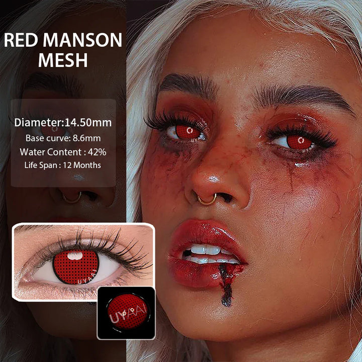Rynx | 1 Pair Anime Cosplay Contact Lenses Color Contact Lenses Anime Lenses Red Lenses White Lenses Anime Accessories Pink Lenses