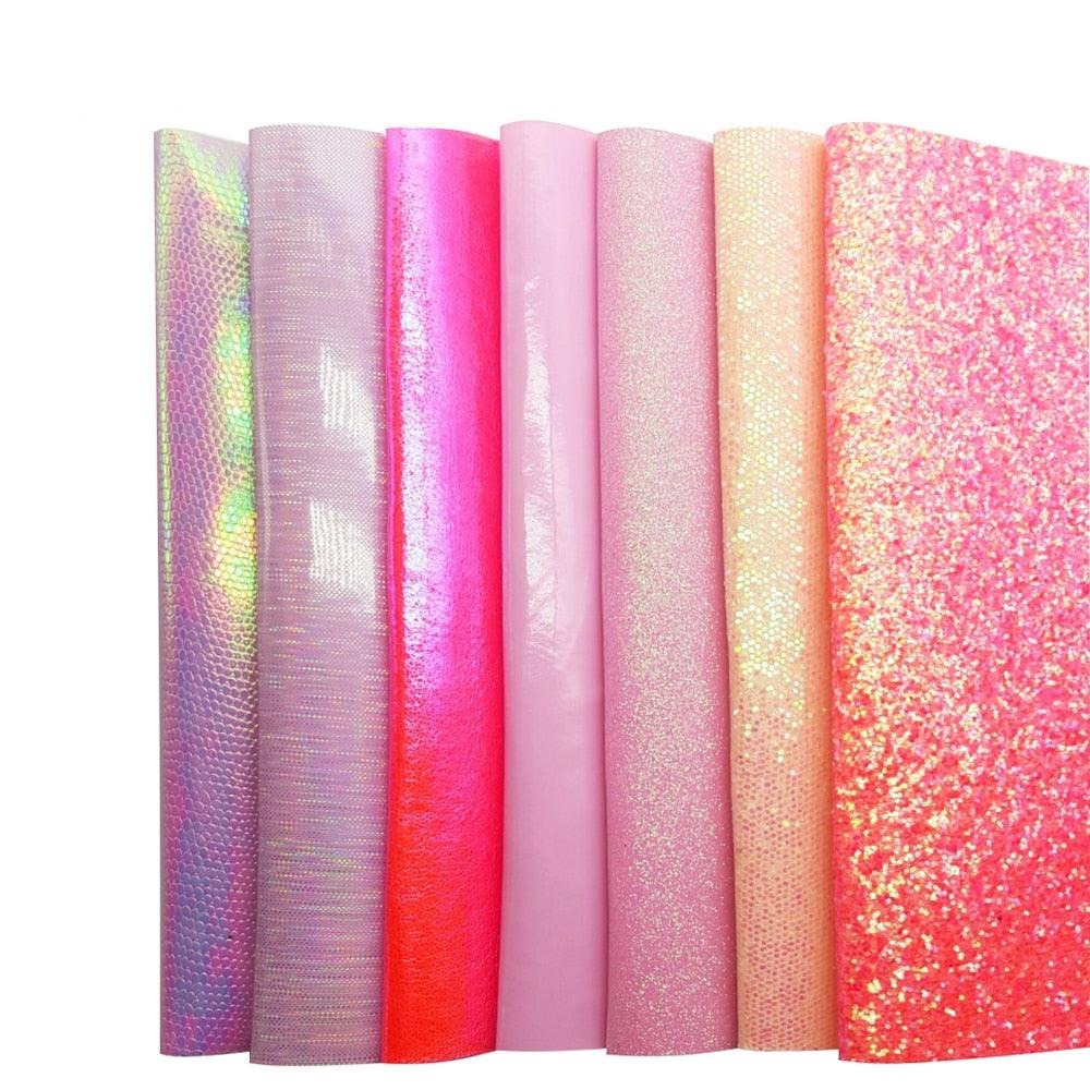 Lisslune | Sparkling Pink Faux Leather Crafting Sheets - Elevate your DIY projects