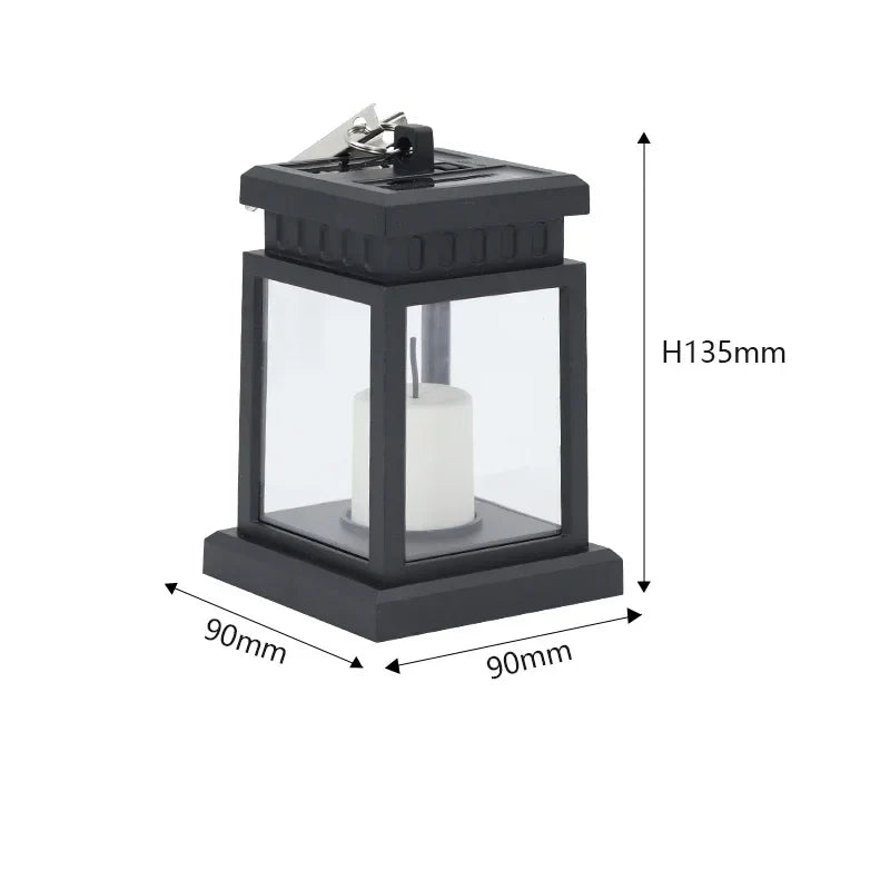 Lisslune | Solar Lantern with LED Candle – Hanging Lamp for Garden & Terrace, Decorative Light for Outdoor