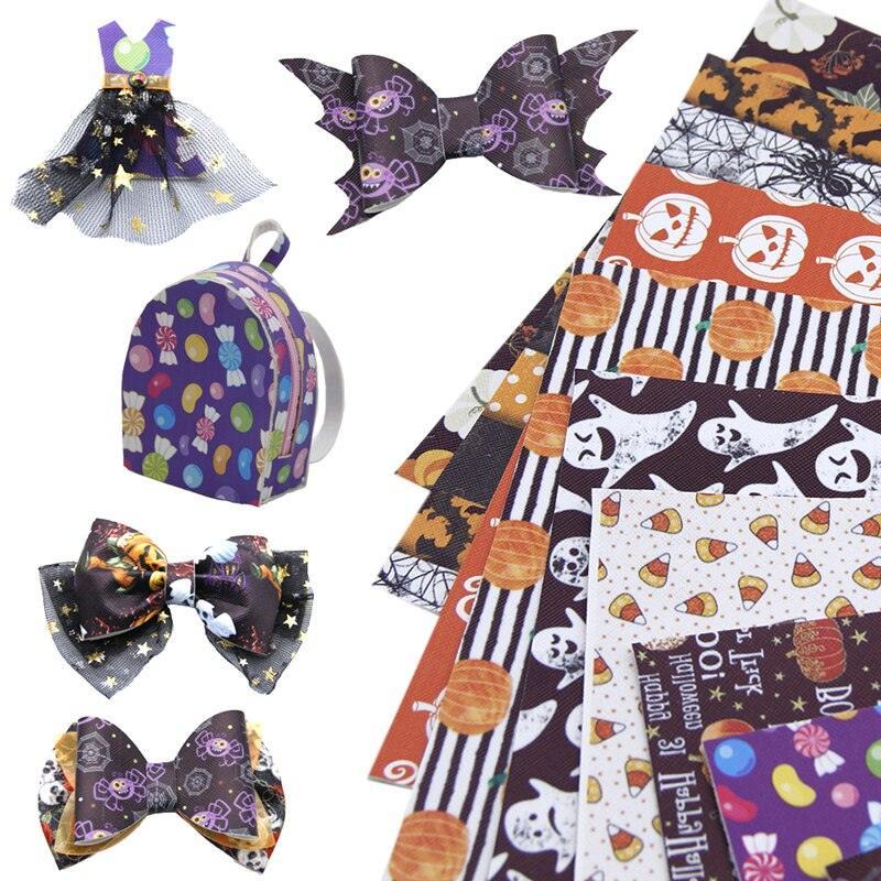 Lisslune | Spooky Pumpkin Patch Leatherette Crafting Fabric - Creative Charm by David Accessories