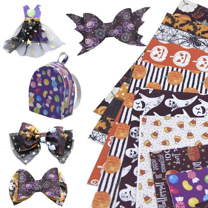Lisslune | Spooky Pumpkin Patch Leatherette Crafting Fabric - Creative Charm by David Accessories