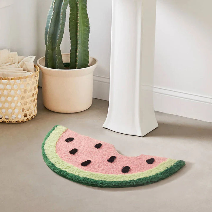 Rynx | Watermelon Bathroom Rug Fruit Rug Living Room Mat Toilet Kitchen Floor Mat Door Mat Soft Non-Slip Dorm Decor