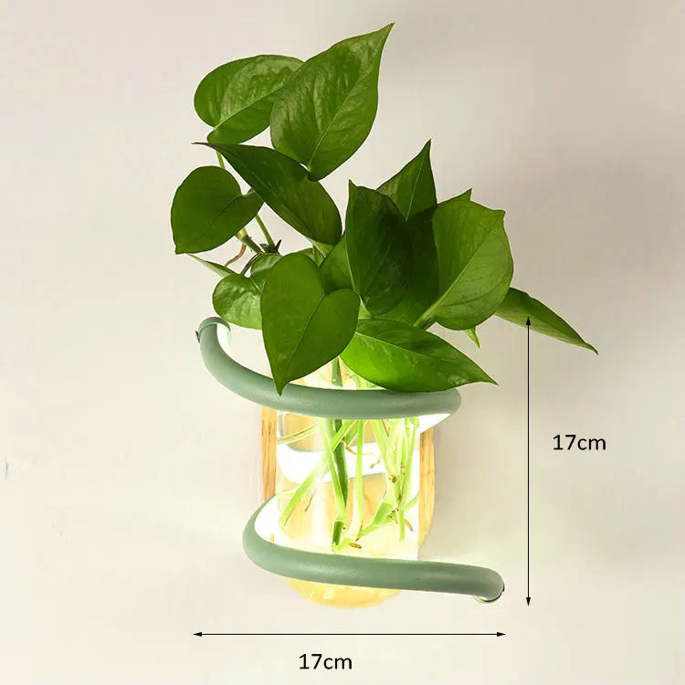 Lisslune | Nordic Unique Wooden Outdoor Wall Vase Lamp