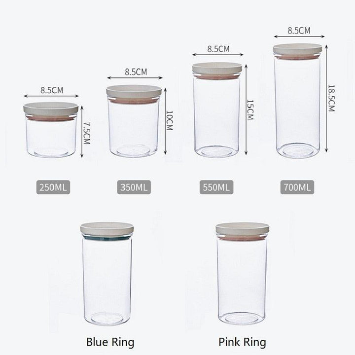 Lisslune | Airtight Crystal Clear Storage Jar for Kitchen Organization