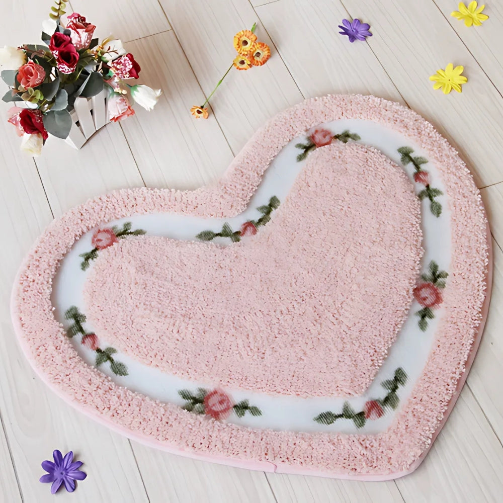 Lisslune | Heart Floral Tufted Bath Mat