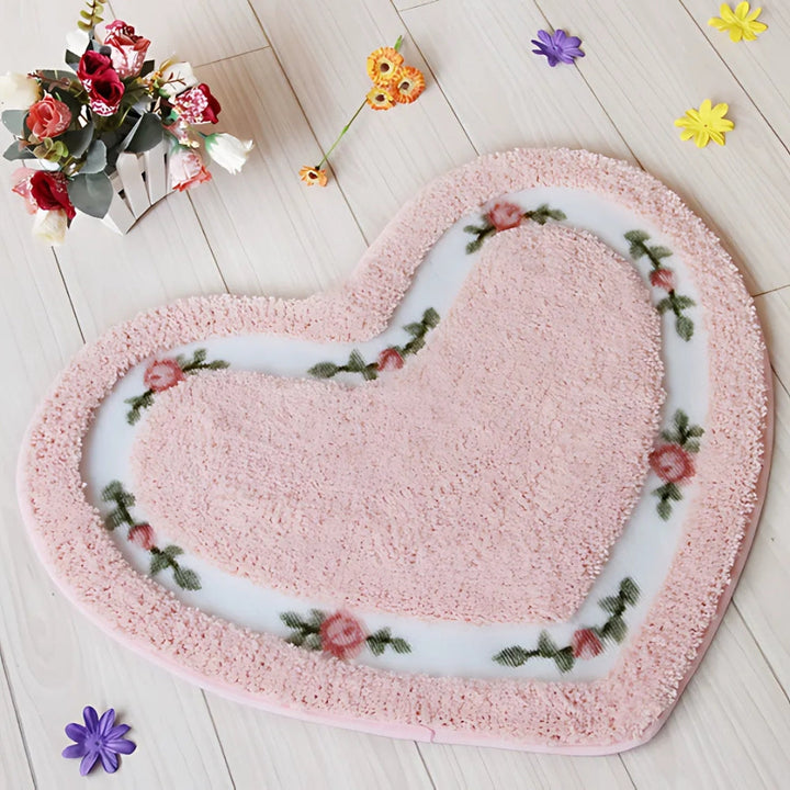 Lisslune | Heart Floral Tufted Bath Mat