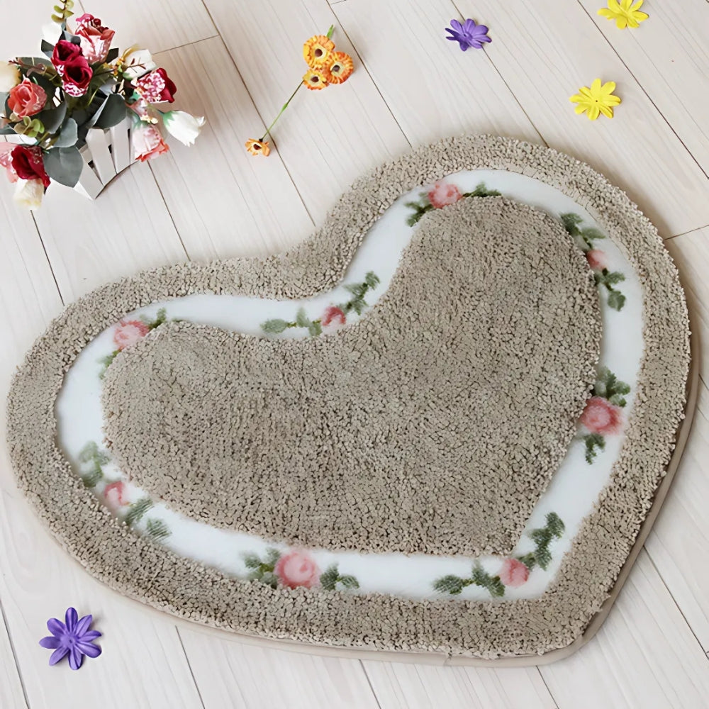 Lisslune | Heart Floral Tufted Bath Mat