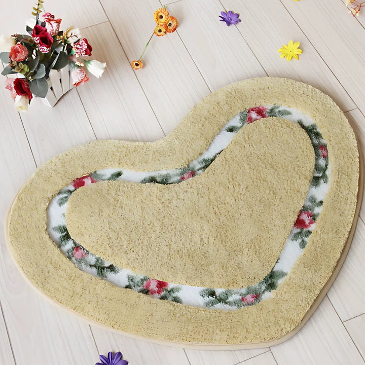 Lisslune | Heart Floral Tufted Bath Mat