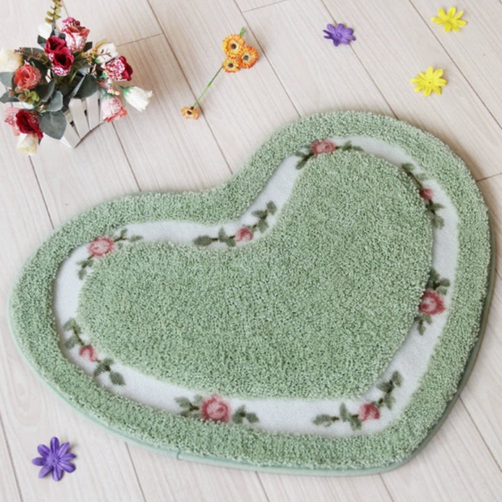 Lisslune | Heart Floral Tufted Bath Mat