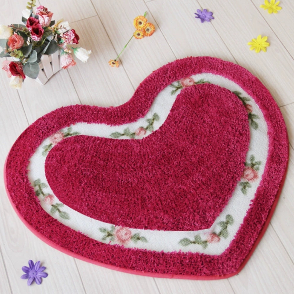 Lisslune | Heart Floral Tufted Bath Mat