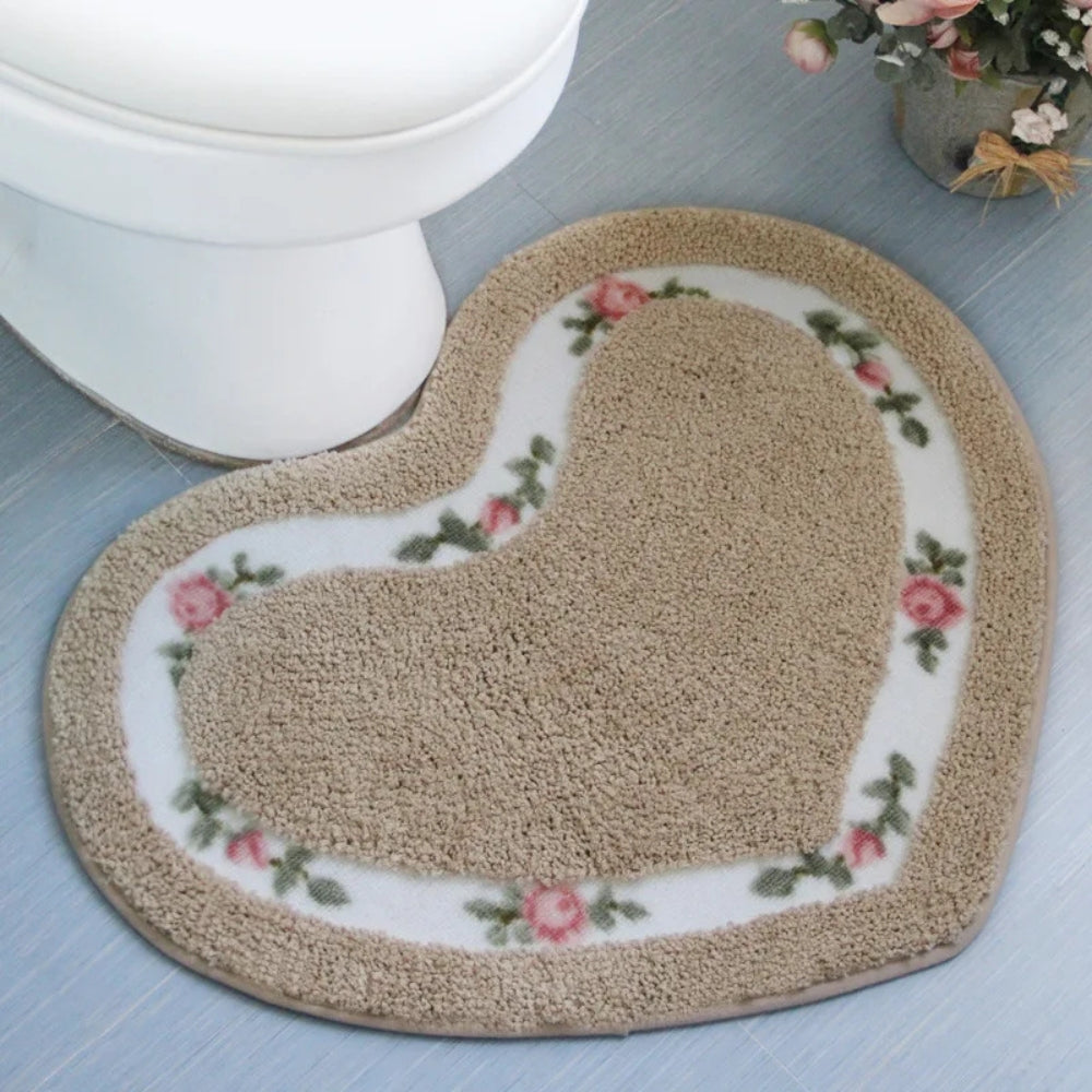 Lisslune | Heart Floral Tufted Bath Mat