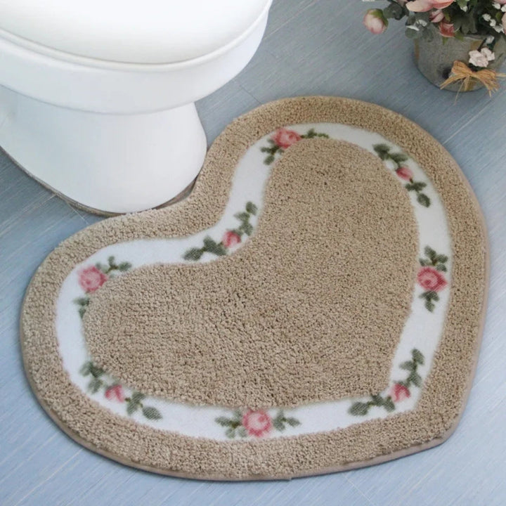 Lisslune | Heart Floral Tufted Bath Mat