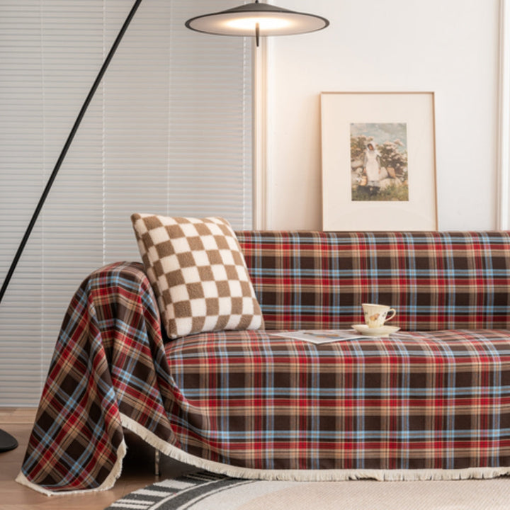 Lisslune | Hearthline Cottage Plaid Sofa Cover