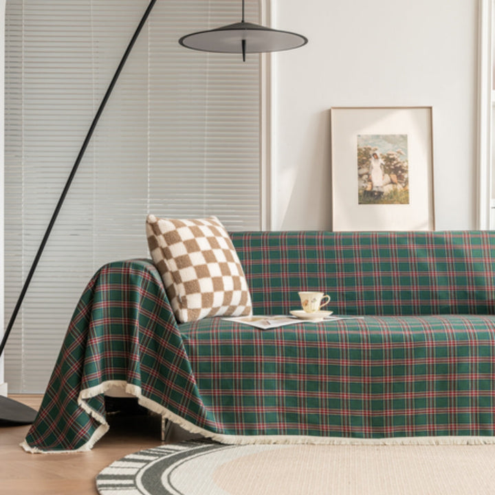 Lisslune | Hearthline Cottage Plaid Sofa Cover
