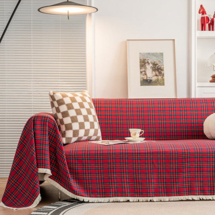Lisslune | Hearthline Cottage Plaid Sofa Cover