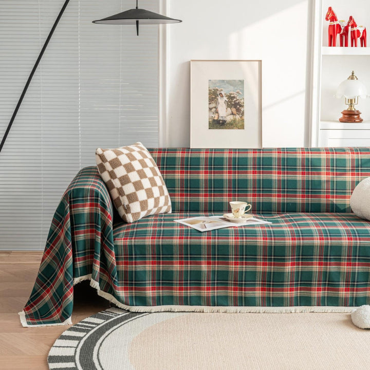 Lisslune | Hearthline Cottage Plaid Sofa Cover