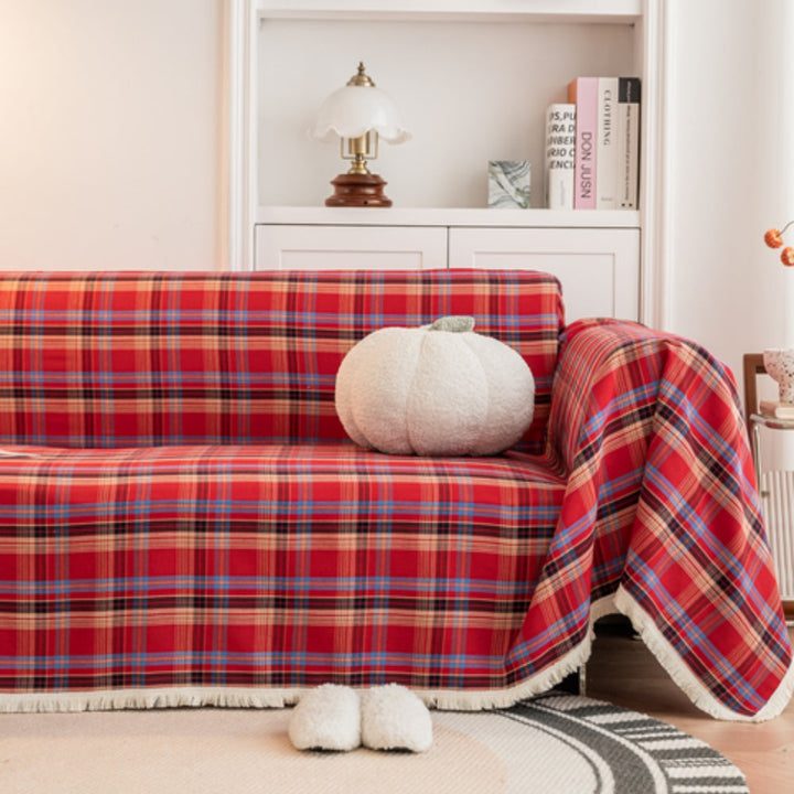 Lisslune | Hearthline Cottage Plaid Sofa Cover