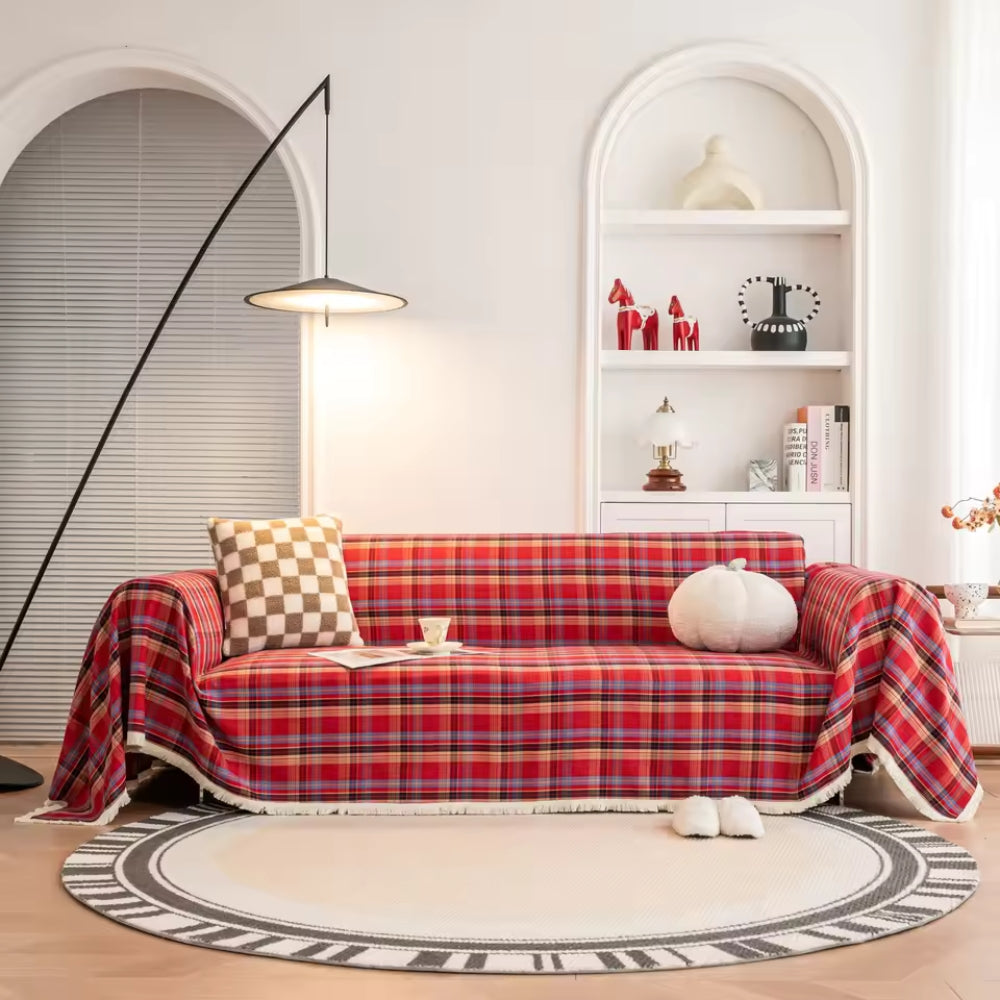 Lisslune | Hearthline Cottage Plaid Sofa Cover