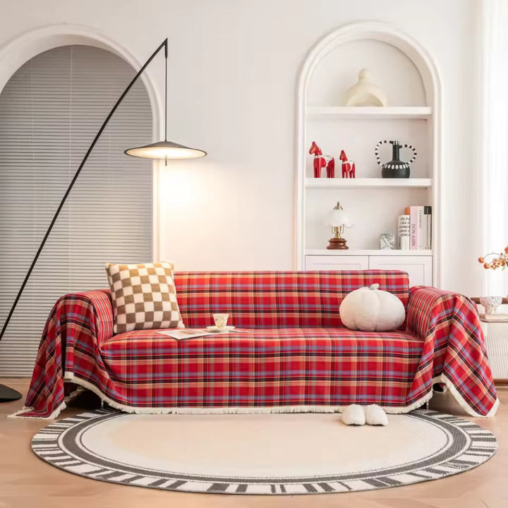 Lisslune | Hearthline Cottage Plaid Sofa Cover