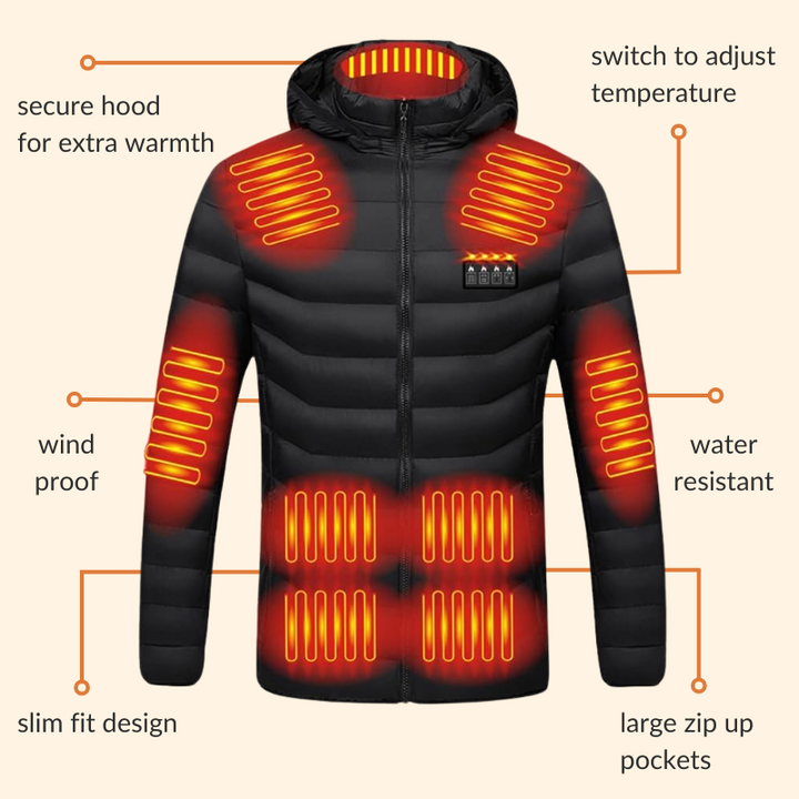 Lisslune | Men’s & Women’s Heated Jacket – Best Rechargeable Heated Puffer Coat, Lightweight Battery Heated Winter Jacket UK