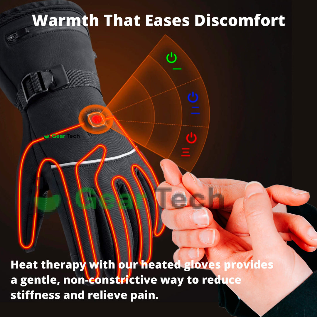 Lisslune | Heated Gloves for Raynaud’s & Arthritis UK – Rechargeable Waterproof Thermal Gloves with 3 Heat Levels for Pain Relief