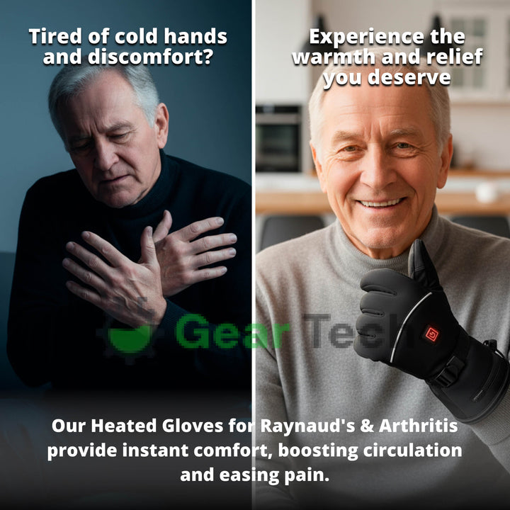 Lisslune | Heated Gloves for Raynaud’s & Arthritis UK – Rechargeable Waterproof Thermal Gloves with 3 Heat Levels for Pain Relief
