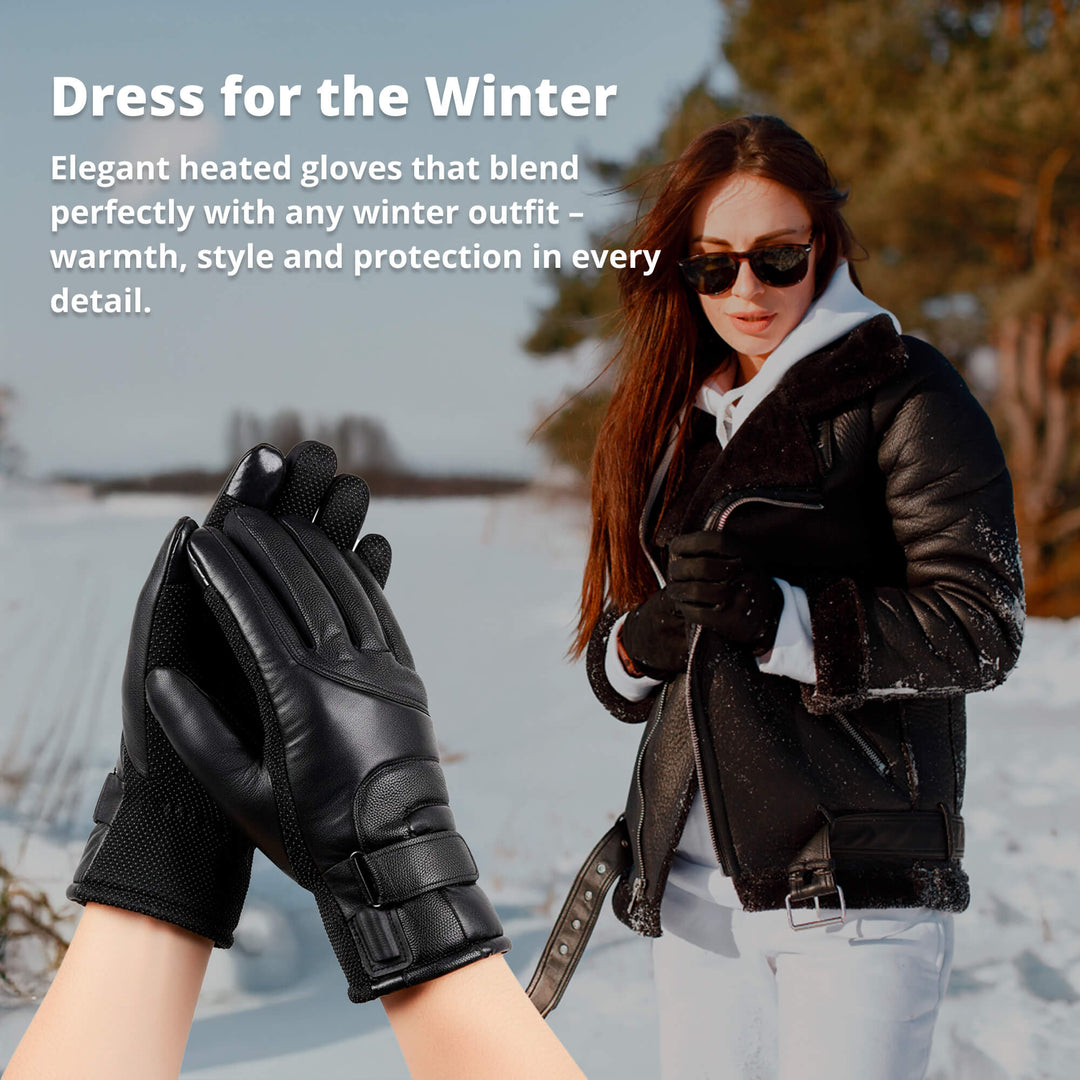 Lisslune | Heated Gloves for Women UK – Ladies Thermal Waterproof Winter Gloves with Touch Screen & USB Rechargeable Warm Design
