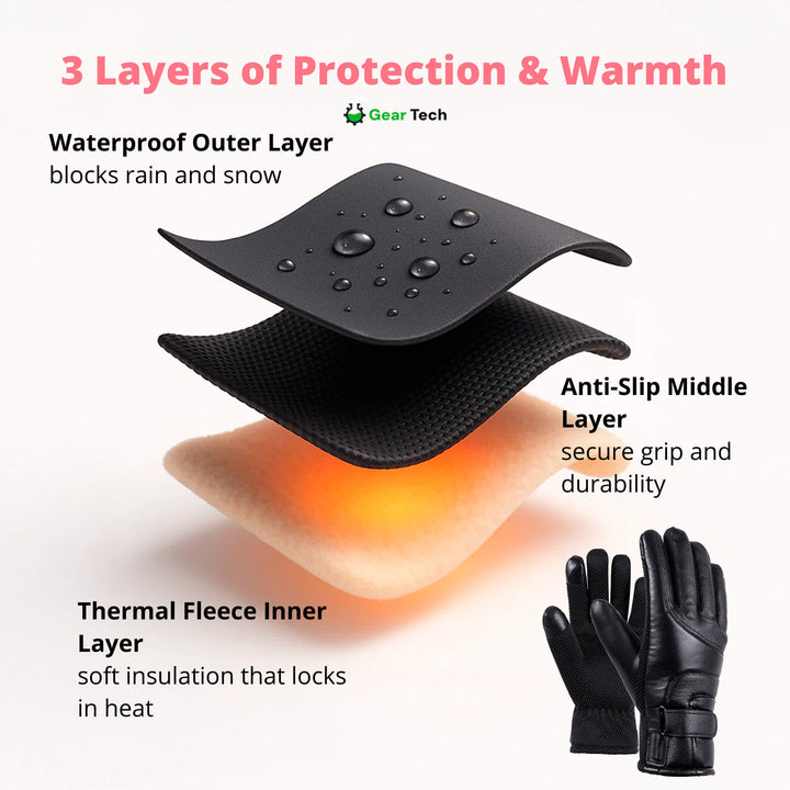 Lisslune | Heated Gloves for Women UK – Ladies Thermal Waterproof Winter Gloves with Touch Screen & USB Rechargeable Warm Design